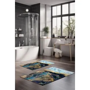CT-5023 Multicolor Bathmat Set (2 Pieces)