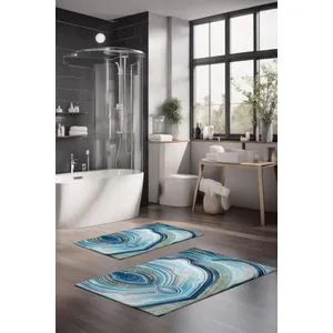 CT-5026 Multicolor Bathmat Set (2 Pieces)