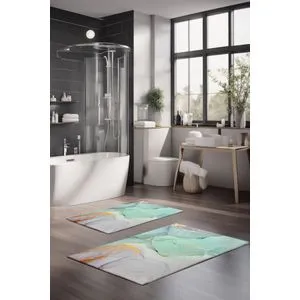 CT-5027 Multicolor Bathmat Set (2 Pieces)