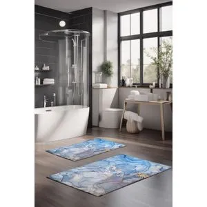CT-5028 Multicolor Bathmat Set (2 Pieces)
