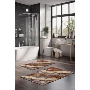 CT-5031 Set Višebojnih Kupatilskih Prostirača (2 Komada)