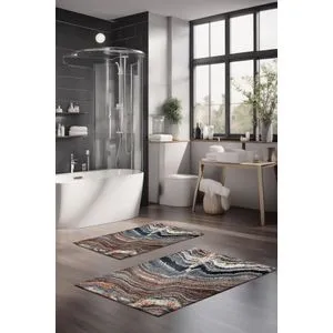 CT-5033 Multicolor Bathmat Set (2 Pieces)