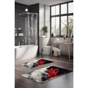CT-5044 Multicolor Bathmat Set (2 Pieces)