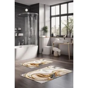 CT-5046 Set Višebojnih Kupatilskih Prostirača (2 Komada)