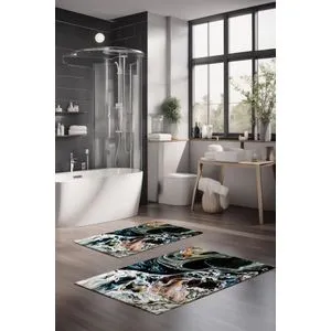 CT-5048 Multicolor Bathmat Set (2 Pieces)
