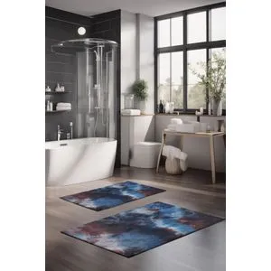 CT-5051 Multicolor Bathmat Set (2 Pieces)
