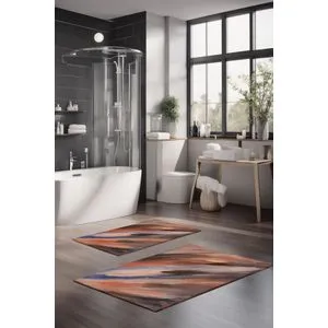 CT-5053 Multicolor Bathmat Set (2 Pieces)