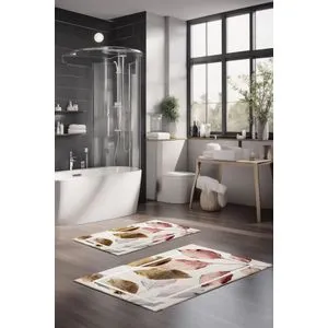 CT-5061 Set Višebojnih Kupatilskih Prostirača (2 Komada)