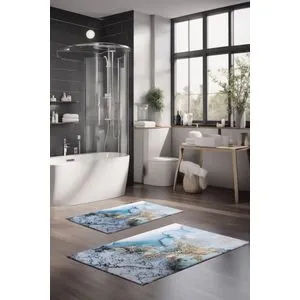 CT-5063 Multicolor Bathmat Set (2 Pieces)