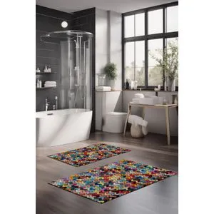CT-5081 Multicolor Bathmat Set (2 Pieces)