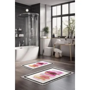 CT-5092 Multicolor Bathmat Set (2 Pieces)