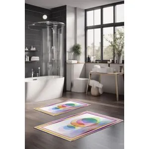 CT-5094 Multicolor Bathmat Set (2 Pieces)