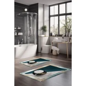 CT-5095 Multicolor Bathmat Set (2 Pieces)