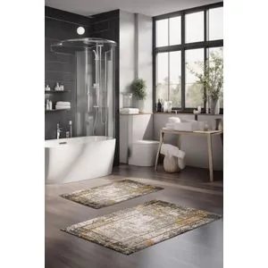 CT-5097 Multicolor Bathmat Set (2 Pieces)