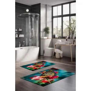 CT-5103 Set Višebojnih Kupatilskih Prostirača (2 Komada)