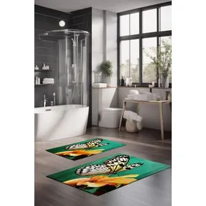 CT-5104 Multicolor Bathmat Set (2 Pieces)