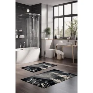 CT-5105 Multicolor Bathmat Set (2 Pieces)