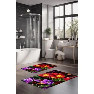 CT-5109 Multicolor Bathmat Set (2 Pieces)