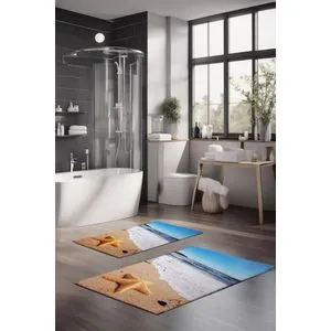 CT-5112 Multicolor Bathmat Set (2 Pieces)