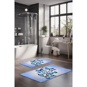 CT-5113 Multicolor Bathmat Set (2 Pieces)