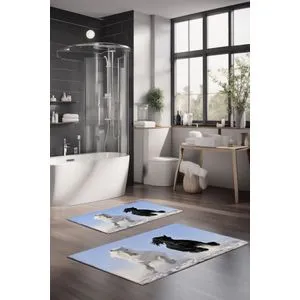 CT-5119 Multicolor Bathmat Set (2 Pieces)