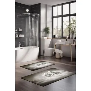 CT-5126 Multicolor Bathmat Set (2 Pieces)