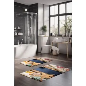 CT-5132 Multicolor Bathmat Set (2 Pieces)