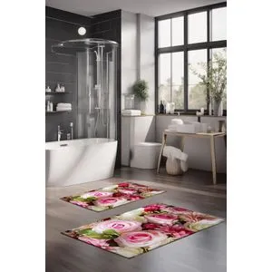 CT-5135 Set Tepiha za Kupatilo u Višebojnim Tonovima (2 Komada)