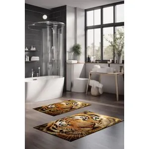 CT-5136 Multicolor Bathmat Set (2 Pieces)