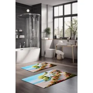 CT-5138 Multicolor Bathmat Set (2 Pieces)