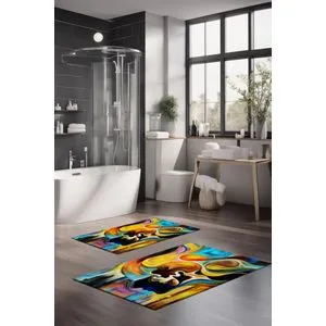 CT-5140 Multicolor Bathmat Set (2 Pieces)