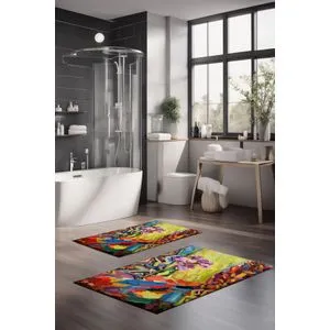 CT-5142 Multicolor Bathmat Set (2 Pieces)