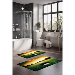 CT-5147 Multicolor Bathmat Set (2 Pieces)
