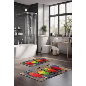 CT-5152 Multicolor Bathmat Set (2 Pieces)