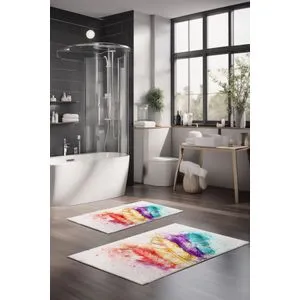 CT-5168 Multicolor Bathmat Set (2 Pieces)