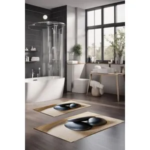 CT-5174 Multicolor Bathmat Set (2 Pieces)