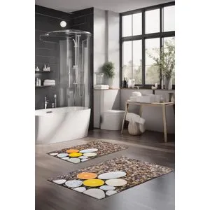 CT-5185 Multicolor Bathmat Set (2 Pieces)