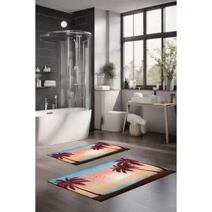 CT-5188 Multicolor Bathmat Set (2 Pieces)