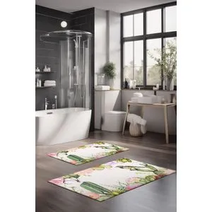 CT-5208 Multicolor Bathmat Set (2 Pieces)