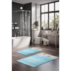 CT-5215 Set Višebojnih Kupatilskih Prostirača (2 Komada)