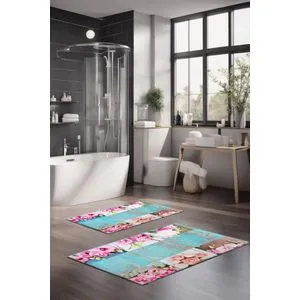 CT-5218 Set Višebojnih Kupatilskih Prostirača (2 Komada)