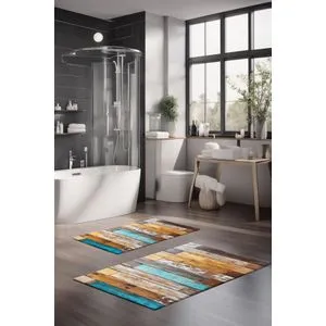 CT-5251 Multicolor Bathmat Set (2 Pieces)
