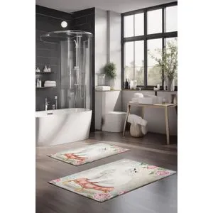 CT-5258 Multicolor Bathmat Set (2 Pieces)