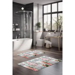 CT-5259 Set Višebojnih Kupatilskih Prostirača (2 Komada)