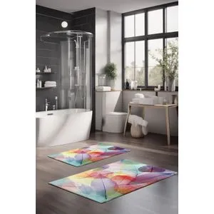 CT-5260 Set Višebojnih Kupatilskih Prostirača (2 Komada)