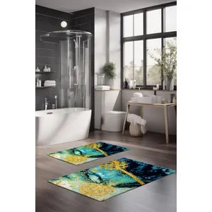 CT-5268 Multicolor Bathmat Set (2 Pieces)