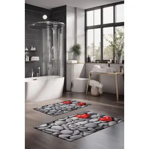CT-5278 Multicolor Bathmat Set (2 Pieces)