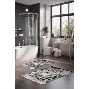CT-5286 Multicolor Bathmat Set (2 Pieces)
