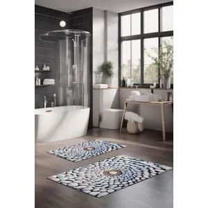 CT-5288 Multicolor Bathmat Set (2 Pieces)