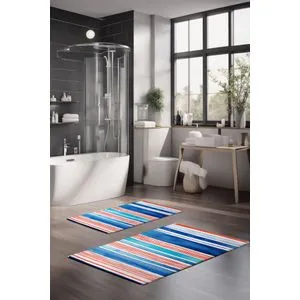 CT-5293 Multicolor Bathmat Set (2 Pieces)